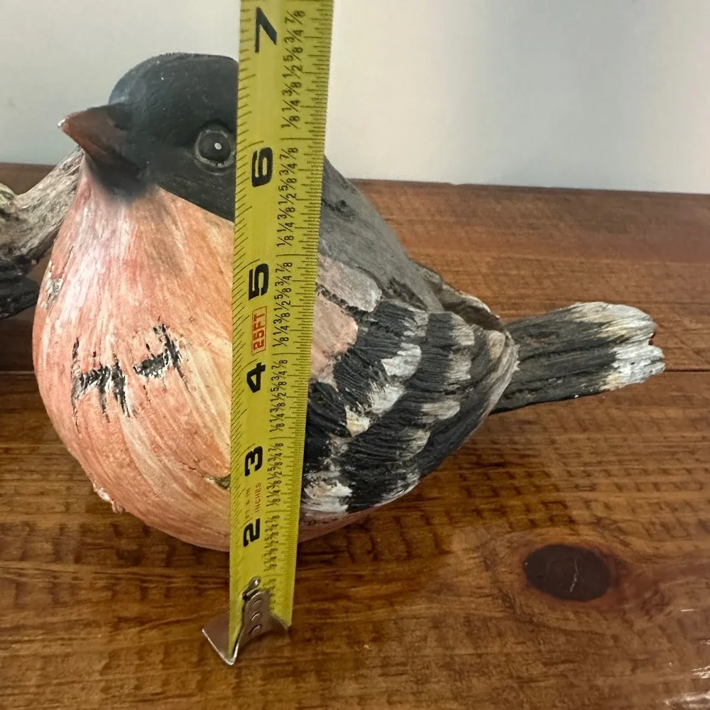 Rustic Wood Look Bird‎ Figurines Set of 2 Blue Terracotta Farmhouse Decor 98259
